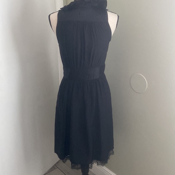 White House Black Market Black Lace Ruffle Dress - Picture 8 of 14